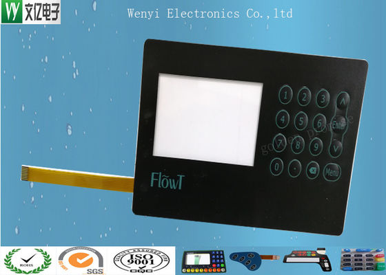 ปุ่มกดสวิตช์เมมเบรนหน้าต่าง LCD สีน้ำเงินพร้อมพื้นผิวด้านกาวด้านหลัง 3M468